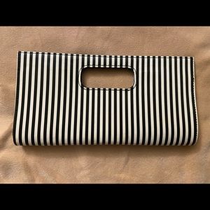 Black & White Stripped Clutch Bag